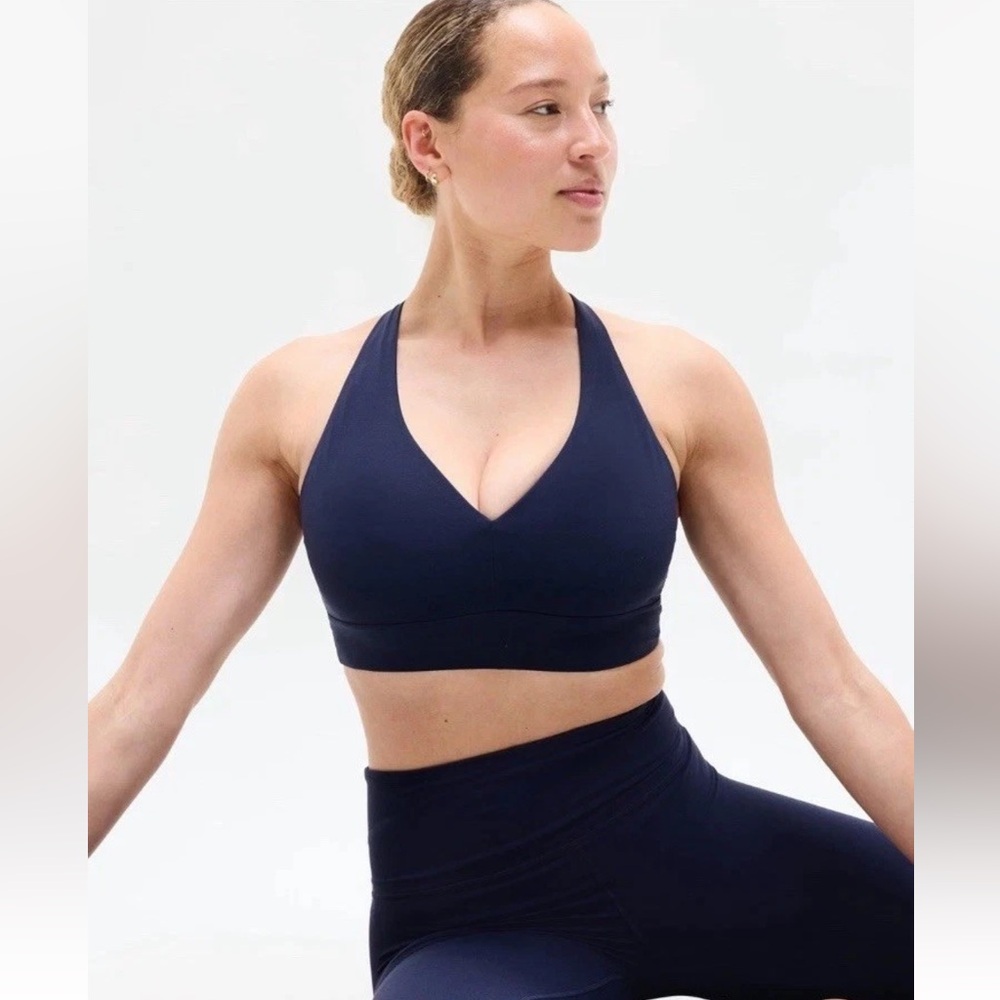 NWT Athleta Solace Bra D-DD in Powervita Navy small Blue 657431 sports bra Strap - Picture 5 of 9